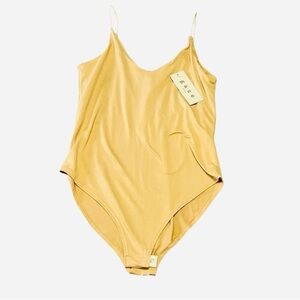 Gaze Bodysuit in Muted Yellow Hue - Size Small, New